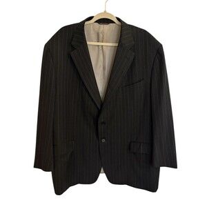 TRUSSINI Charcoal Gray Pinstripe Suit Jacket Blazer Men's Size 54 US IWS Wool